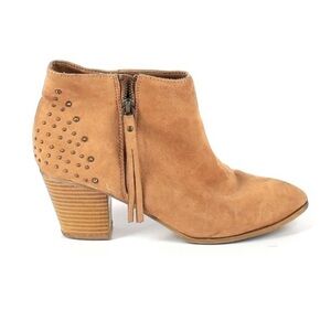 Express Tan Studded Chucky Heel Ankle Boots women’s size 8 camel bootie